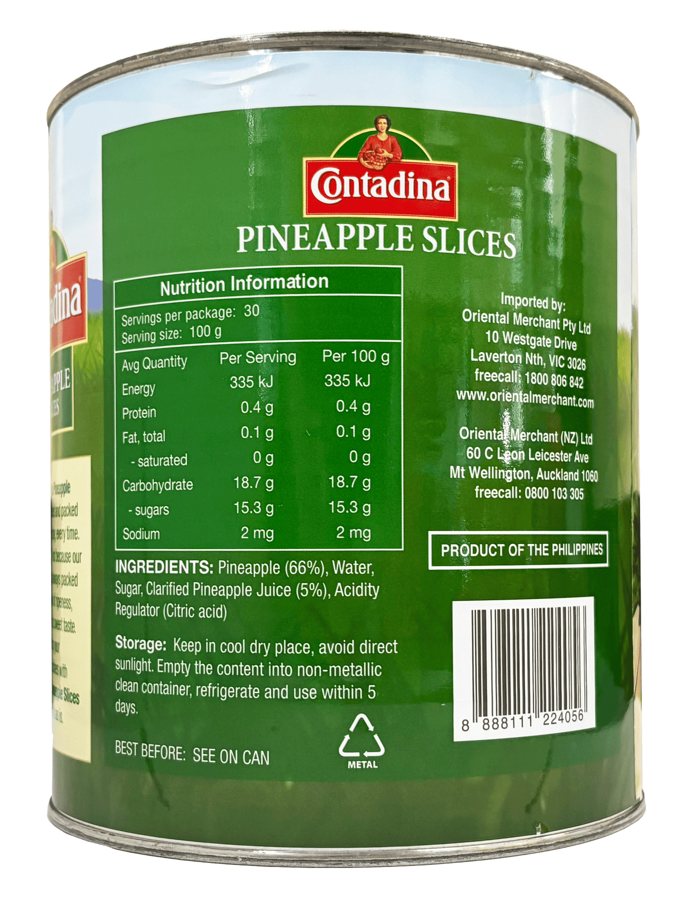 Contadina pineapple Slices In Heavy syrup 3.06kg