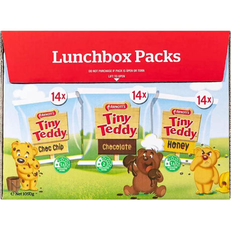 Arnott's Tiny Teddy Variety Cookies 42 Lunchbox Packs 1050g