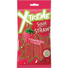 X-Treme Sour Straws Strawberry 150g