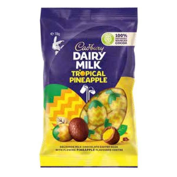 吉百利牛奶巧克力菠萝蛋袋装 – 118克