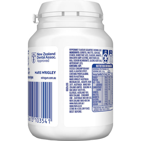 Extra White Peppermint Sugar Free Chewing Gum Bottle 64g