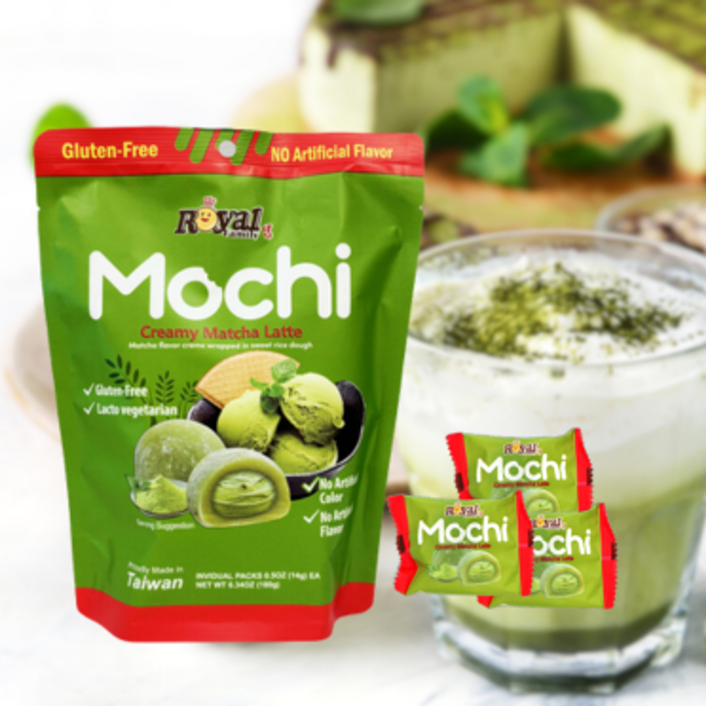 Royal Family Gluten-Free Mochi Matcha Latte Flavor 180g