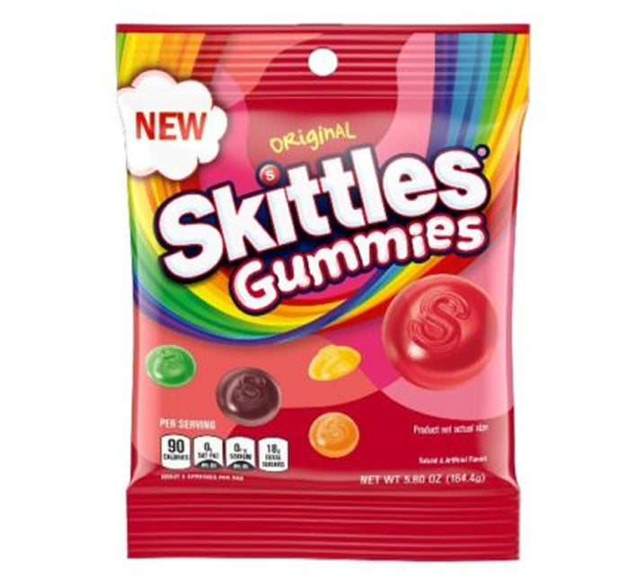 Skittles 果味软糖原味袋装 – 5.8盎司 164克