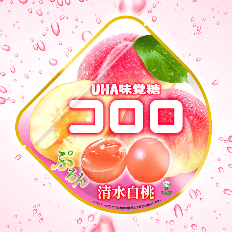 UHA Mikakuto Pure White Peach Candy – 40g