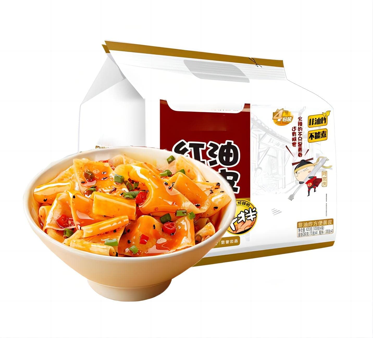 A-Kuan Hot and Sour Red Oil Noodles - 110g x 4 Packs