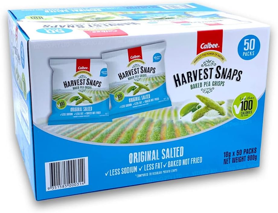 Calbee Harvest Snaps Baked Pea Crisps (18 g x 50 pk)