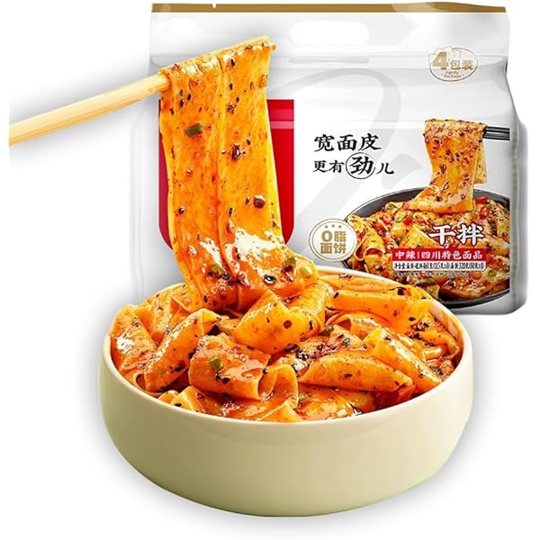 阿宽 红油面皮 0脂面饼 干拌中辣 红油麻辣味 四联包 115g×4