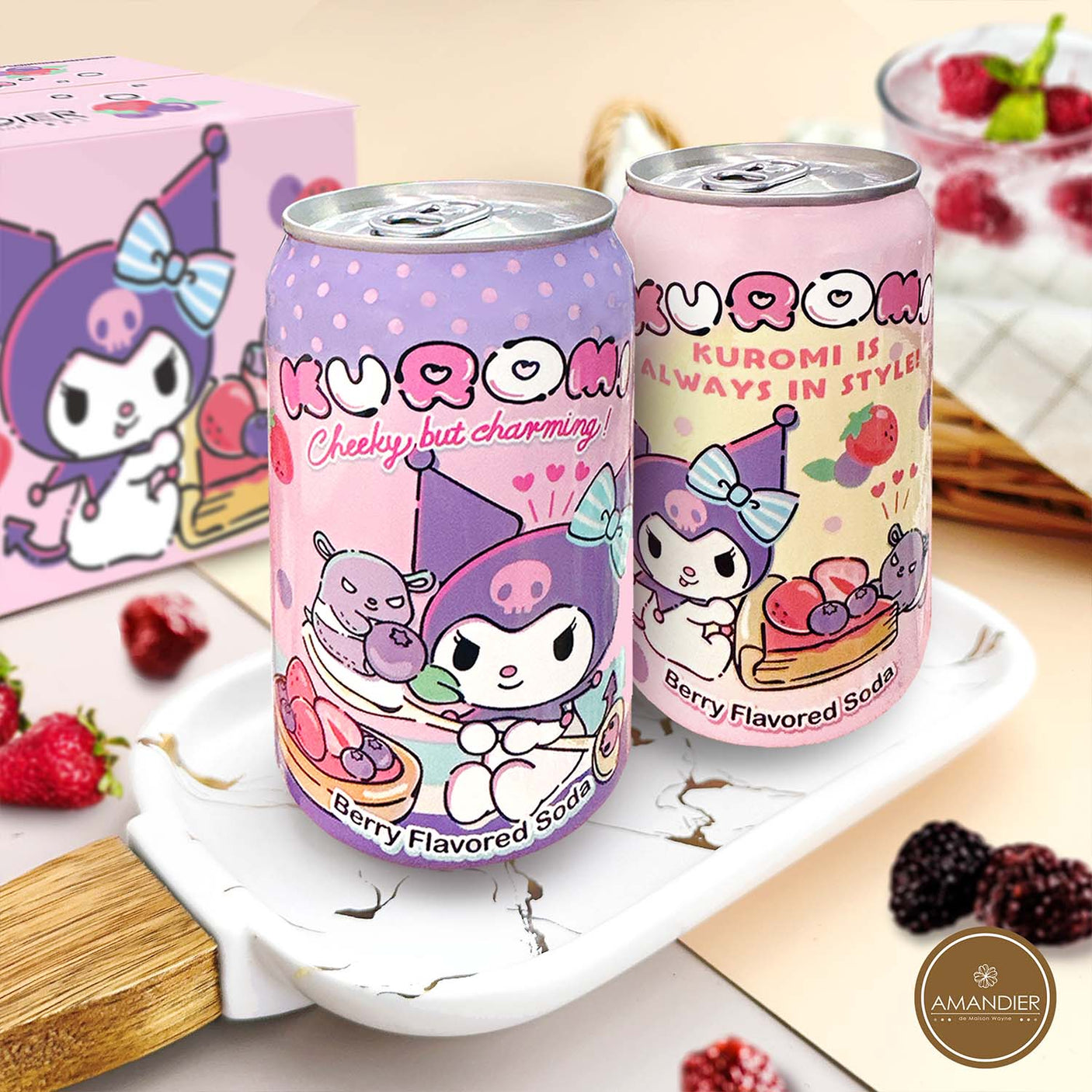 Amandier Kuromi Berry Flavored Soda Drink 330ml