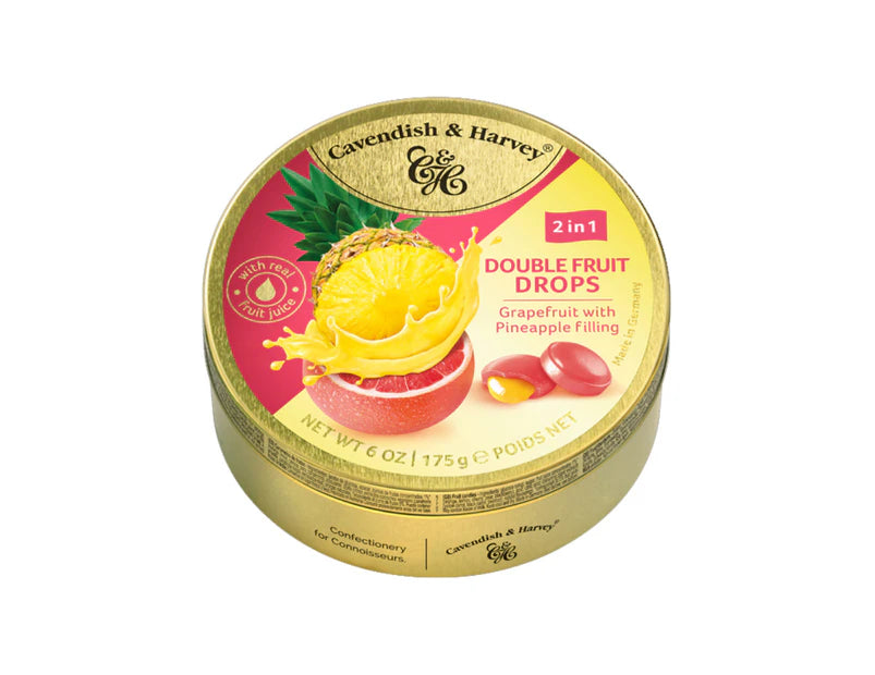 Cavendish And Harvey Double Fruit Drops Grapefruit with Pineapple Filling 175g