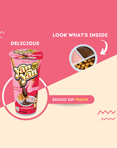 Yan Yan 双重巧克力与草莓味 – 44克