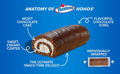 Hostess Ho Hos Chocolate Cake Rolled with Creamy Filling 10pk 284g