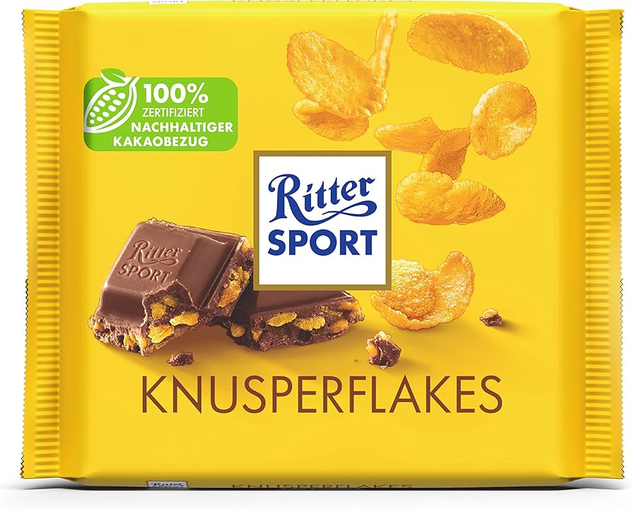 Ritter SPORT Knusperflakes Milk Chocolate 100g -CornFlakes Milk Chocolate