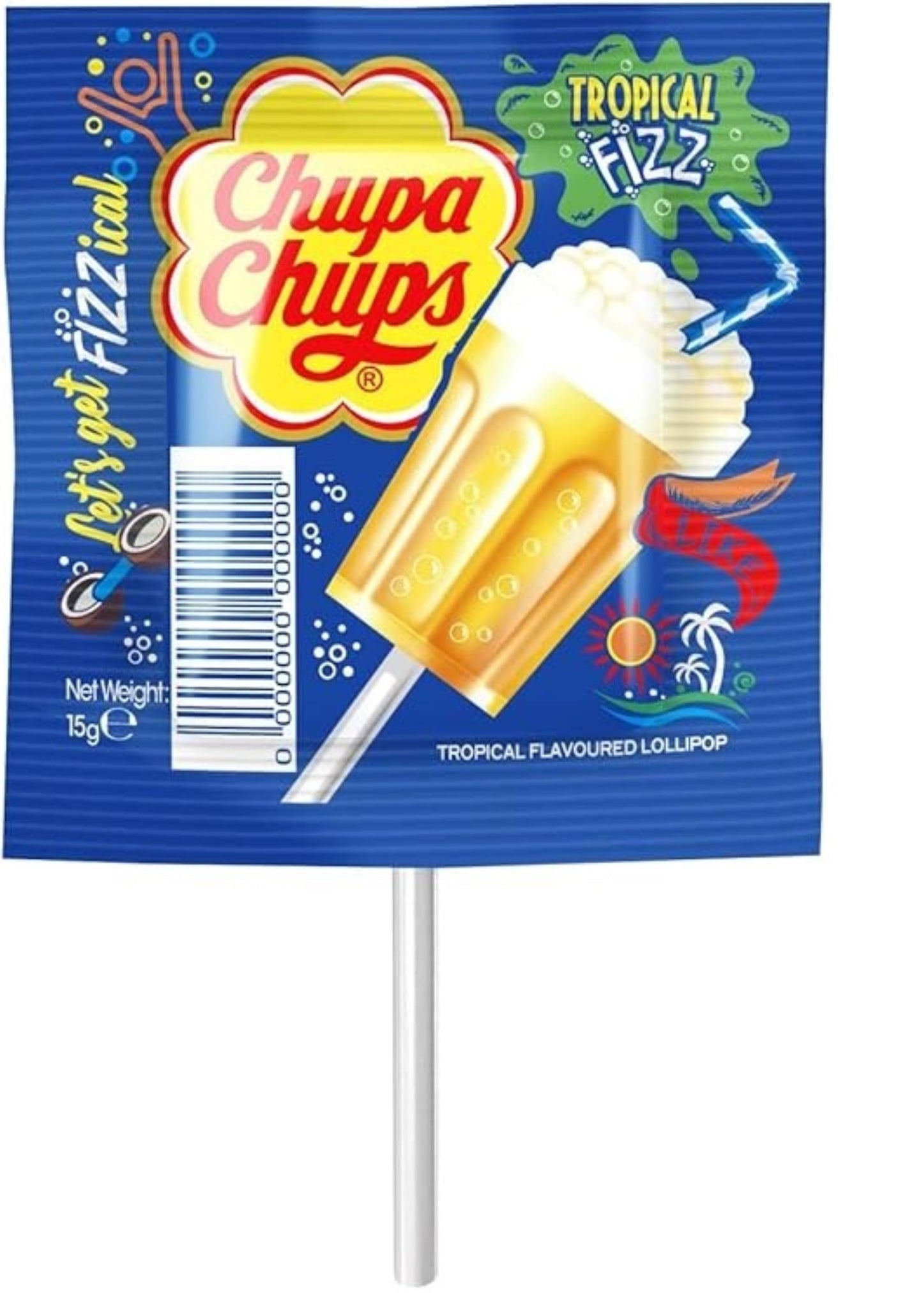 Chupa Chups 3D Fizzy Drinks Lollipops - Fizzy Drinks Tropical Flavoured 15g