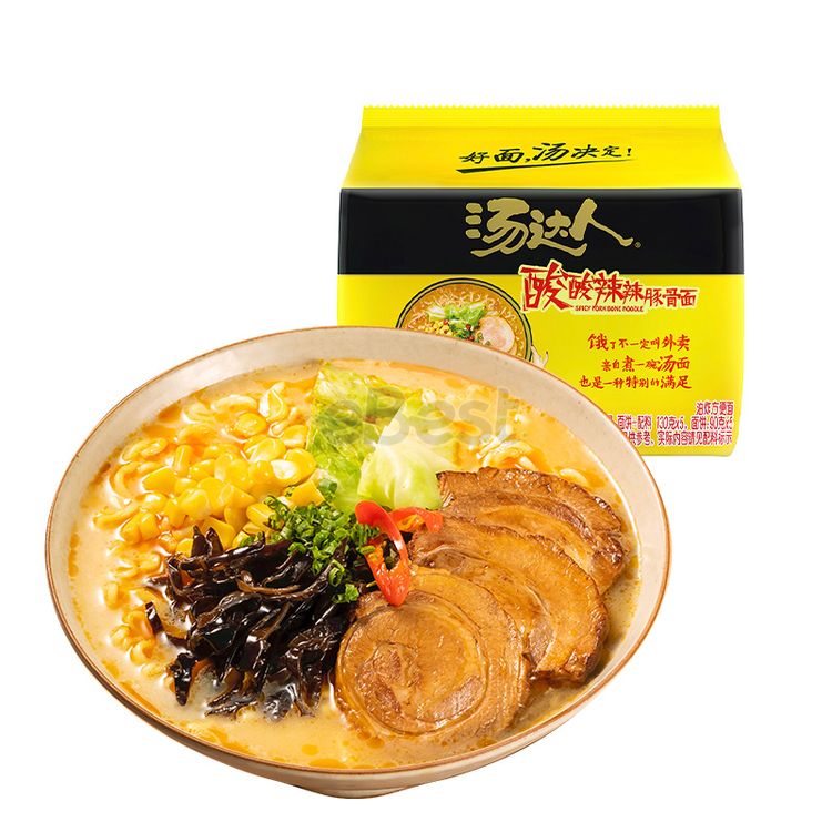 汤达人 酸酸辣辣豚骨面 五连包