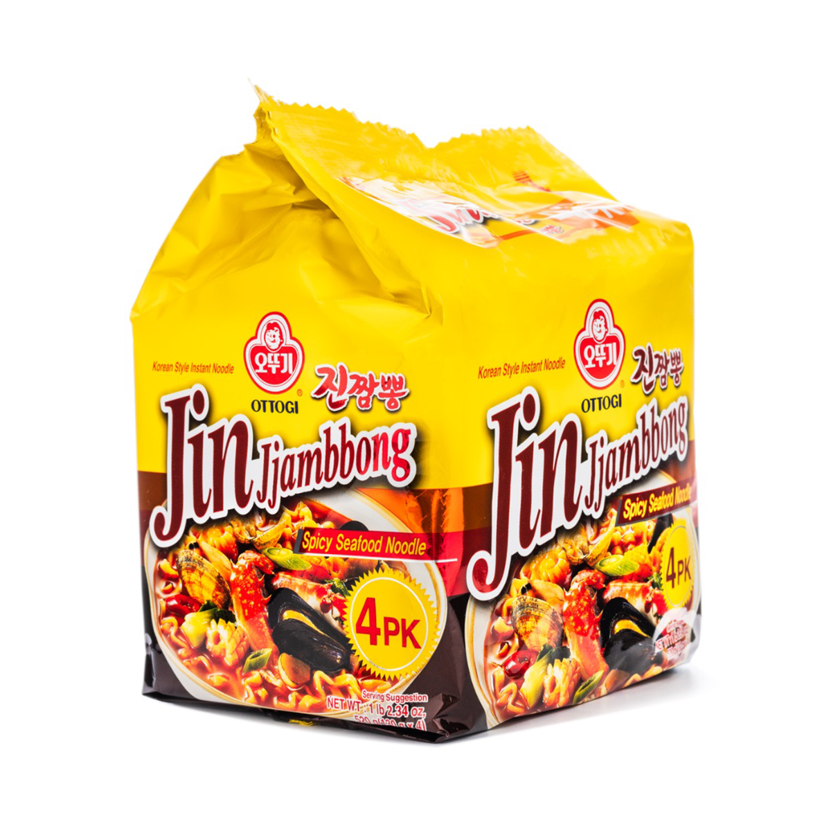 不倒翁 真炸酱面(辣味海鲜汤面)4包入(130克 × 4)