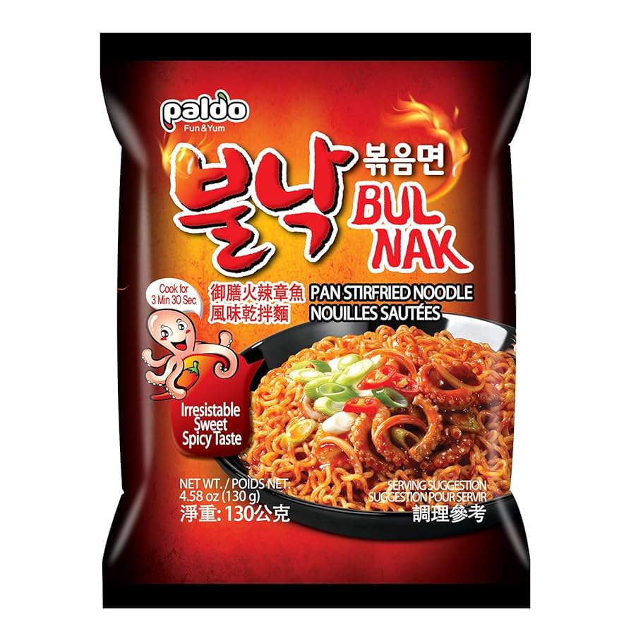 Paldo Bul Nak Spicy Instant Noodles Sweet Spicy Taste Multipack (4x130g)