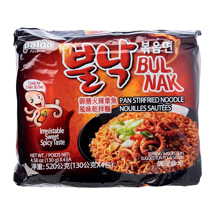 Paldo Bul Nak Spicy Instant Noodles Sweet Spicy Taste Multipack (4x130g)