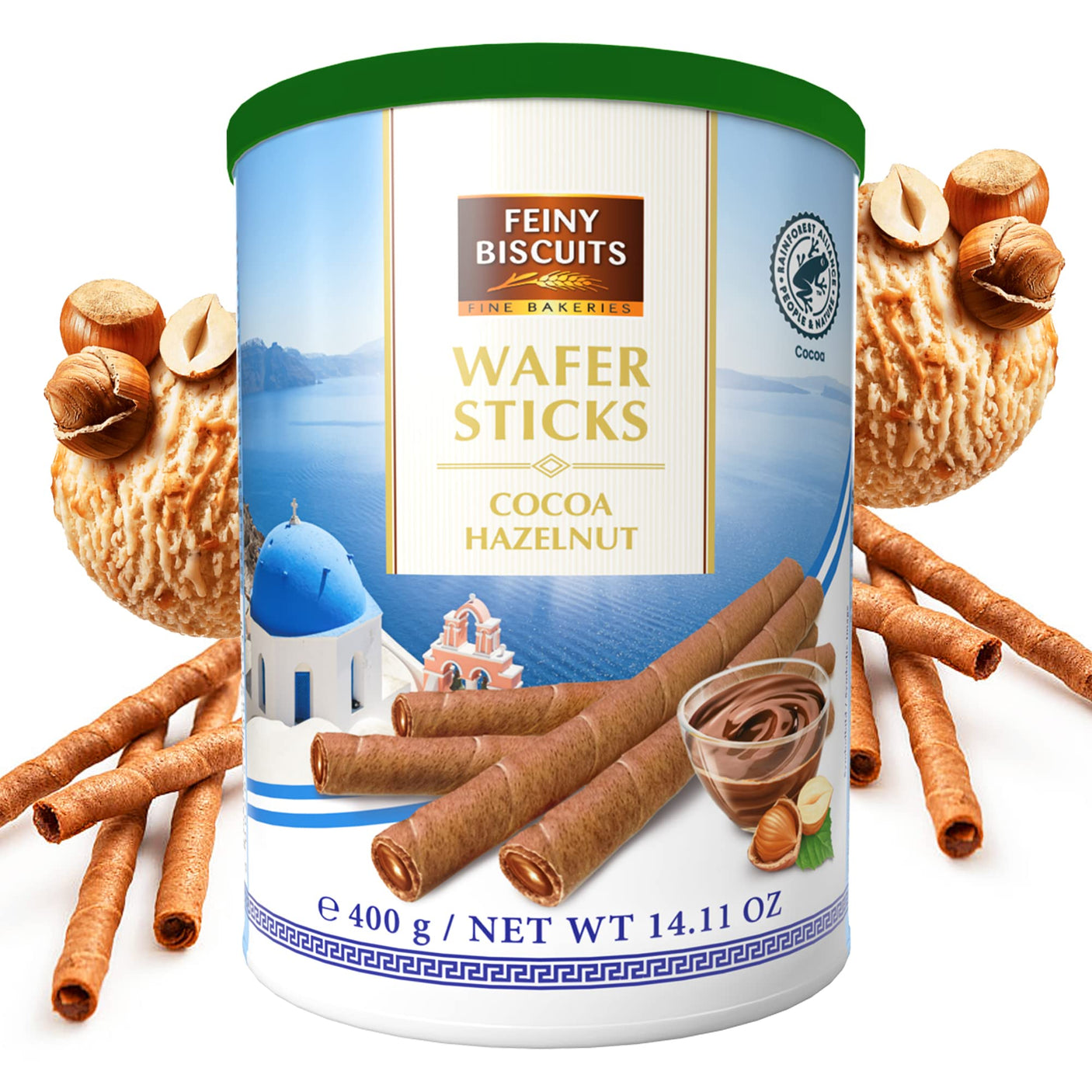 Feiny Biscuits Wafer Rolls with Dark Chocolate Cream 400g