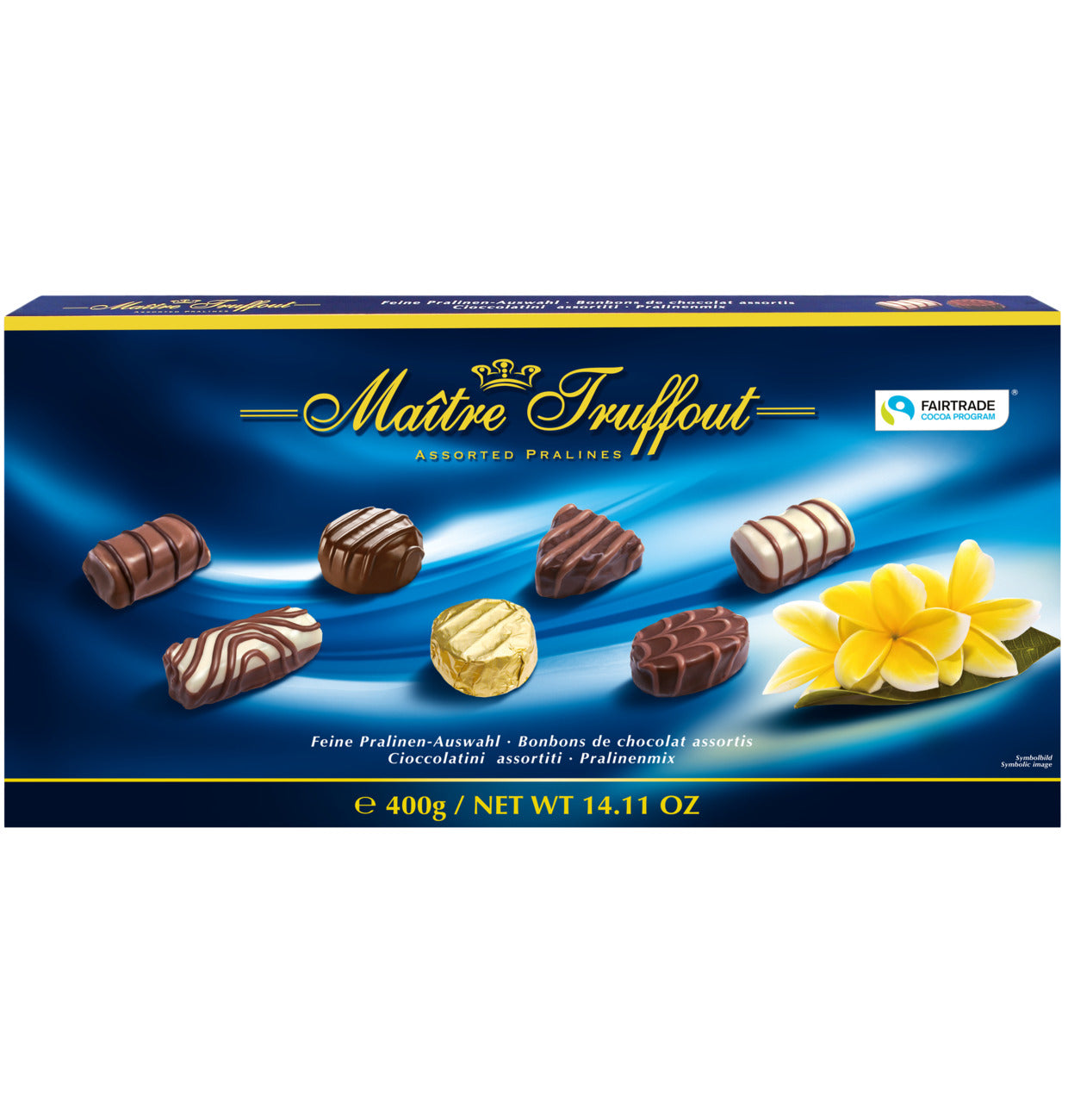 Maitre Truffout Assorted Pralines Blue Chocolate Gift Box  – 400g