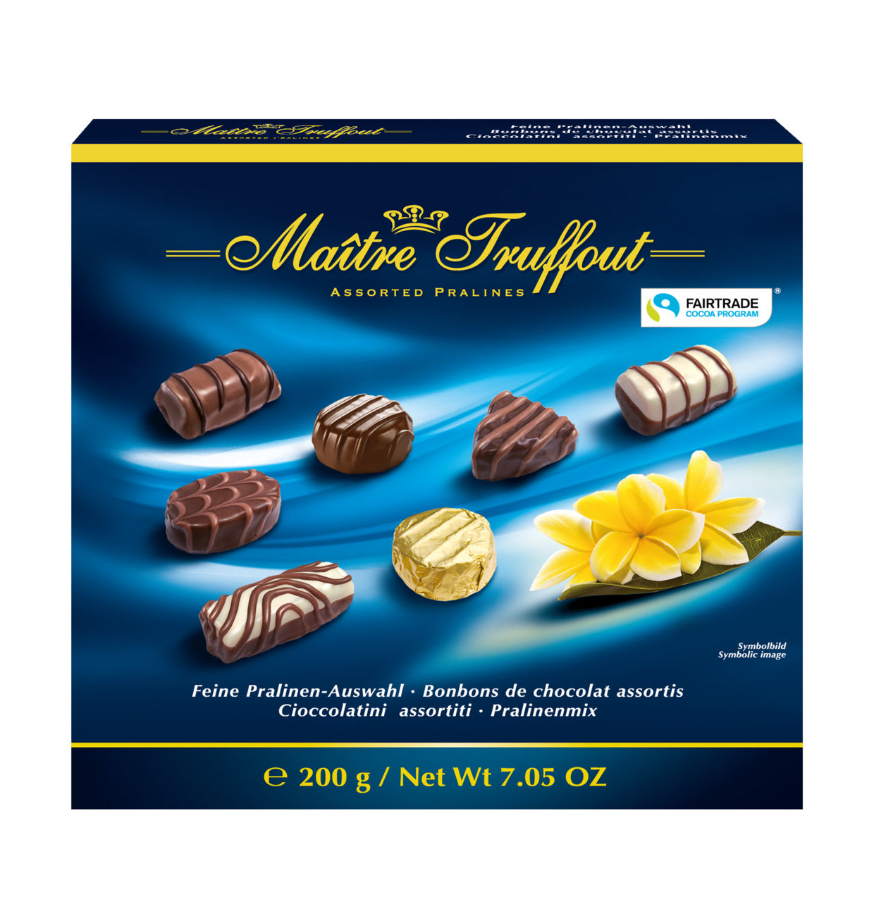 Maitre Truffout Assorted Pralines Blue Chocolate Gift Box – 200g