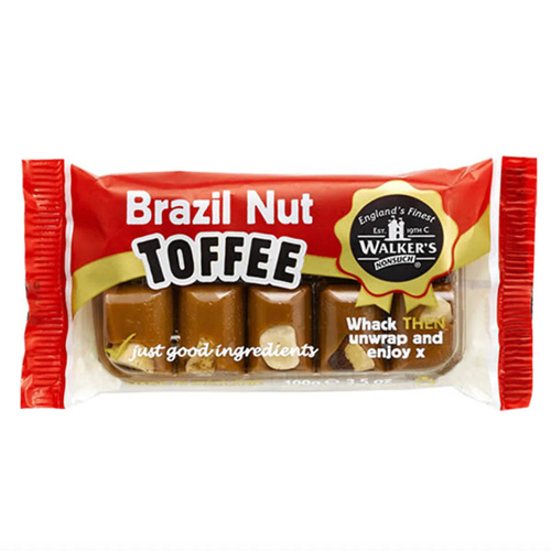 Walker's Nonsuch Brazil Nut Toffee bar 100g x 10
