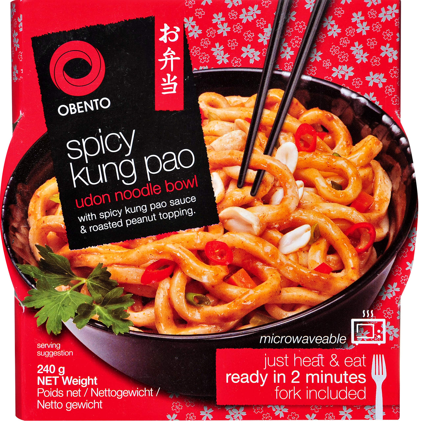 Obento Udon Noodles Bowl Spicy Kung Pao 240g