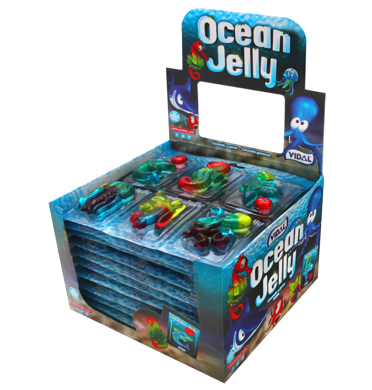 Vidal Ocean Jelly Fruit Gum Sea Animals – 6 pcs Counter Display 66g
