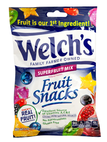 Welchs 超级水果混合果仁小吃 – 5盎司 142克