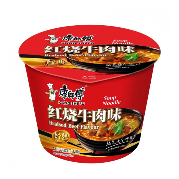 KANG SHI FU Instant Soup Noodle Bowl Braised Beef Flavour 110g