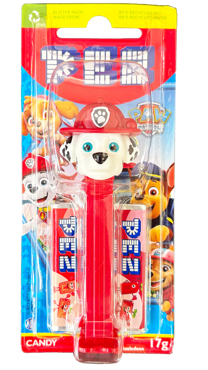 泡泡玛特糖果分配器 –《汪汪队立大功》消防犬阿奇款 (17克, 含2盒糖果补充装)