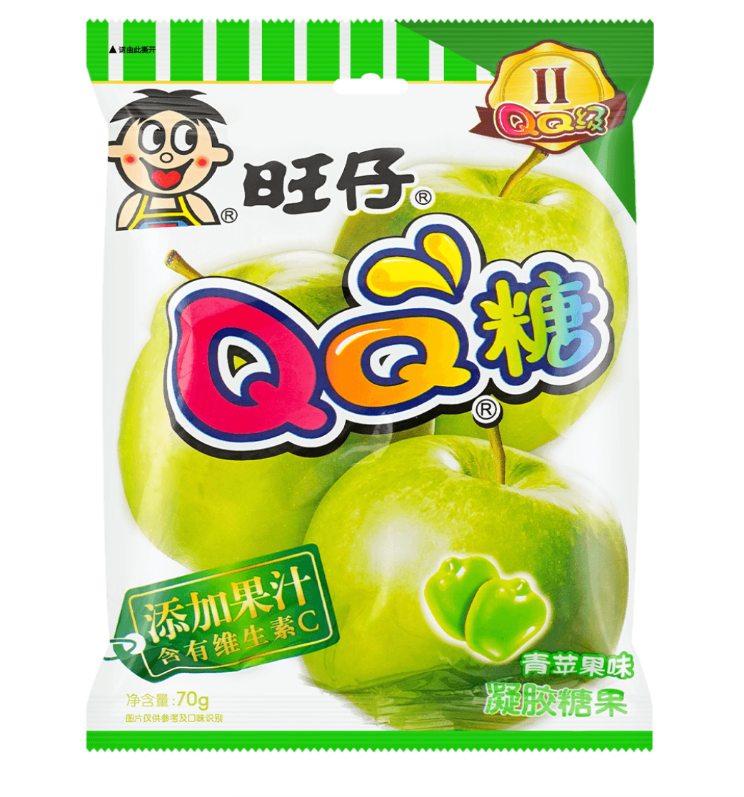Wangzai QQ Gummy Candy Green Apple Flavor 70g