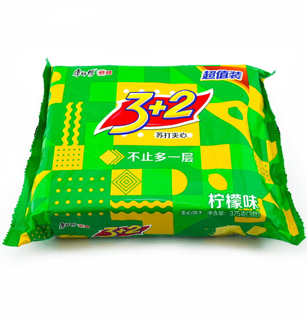 康师傅 3+2 柠檬味苏打夹心饼干 375克