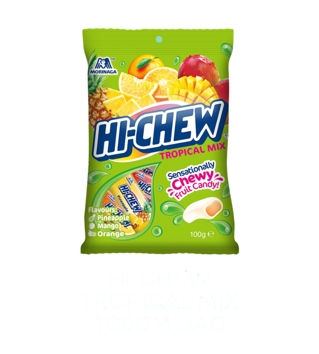 Hi-Chew 热带混合口味软糖棒 – 100克