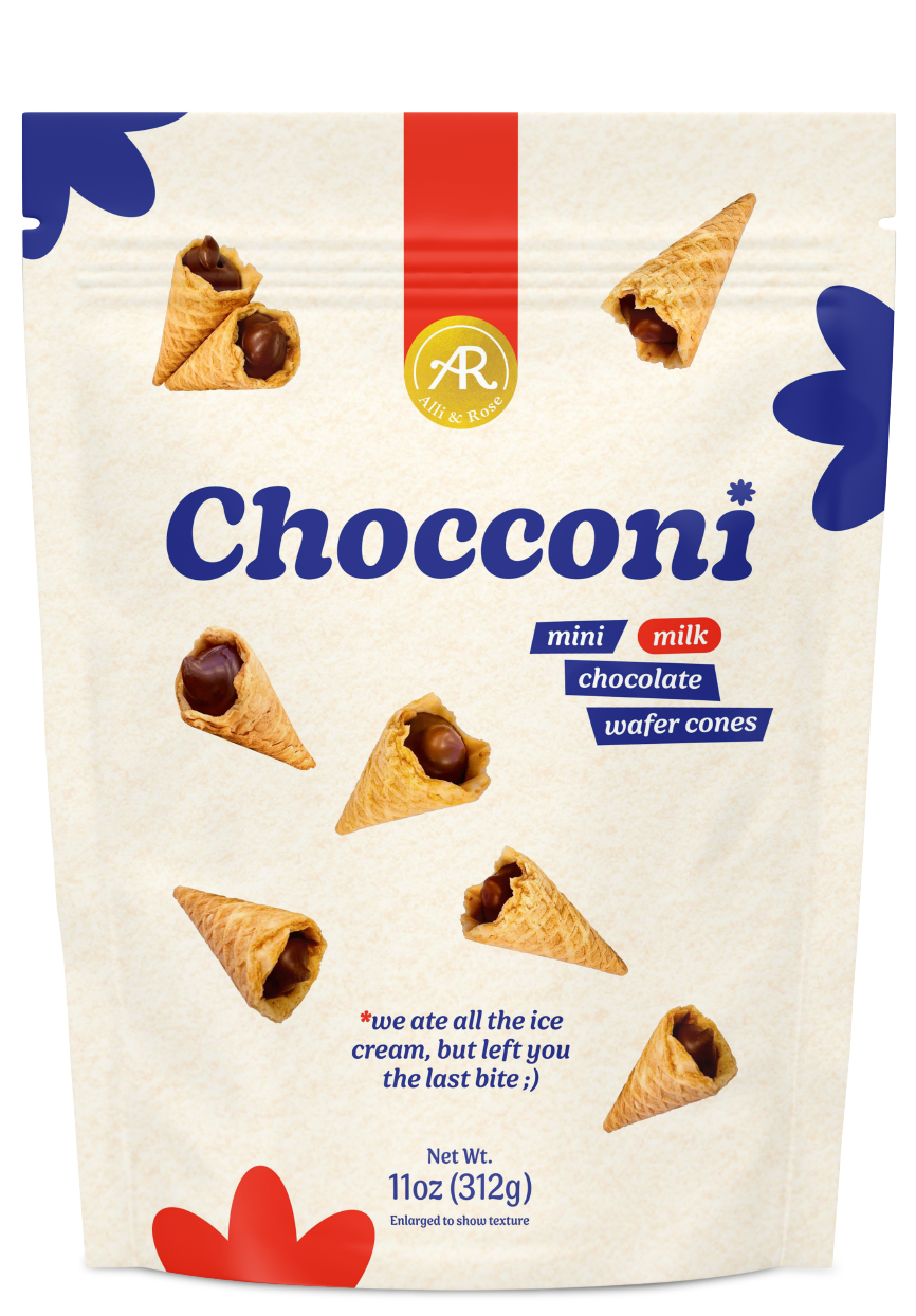 Alli & Rose Chocconi Milk Chocolate Mini Wafer Cones (397g)