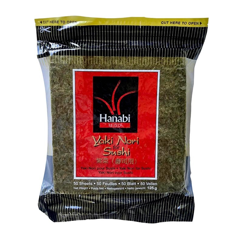 Hanabi Yaki Nori Seaweed for Sushi, 125g-50 Sheets