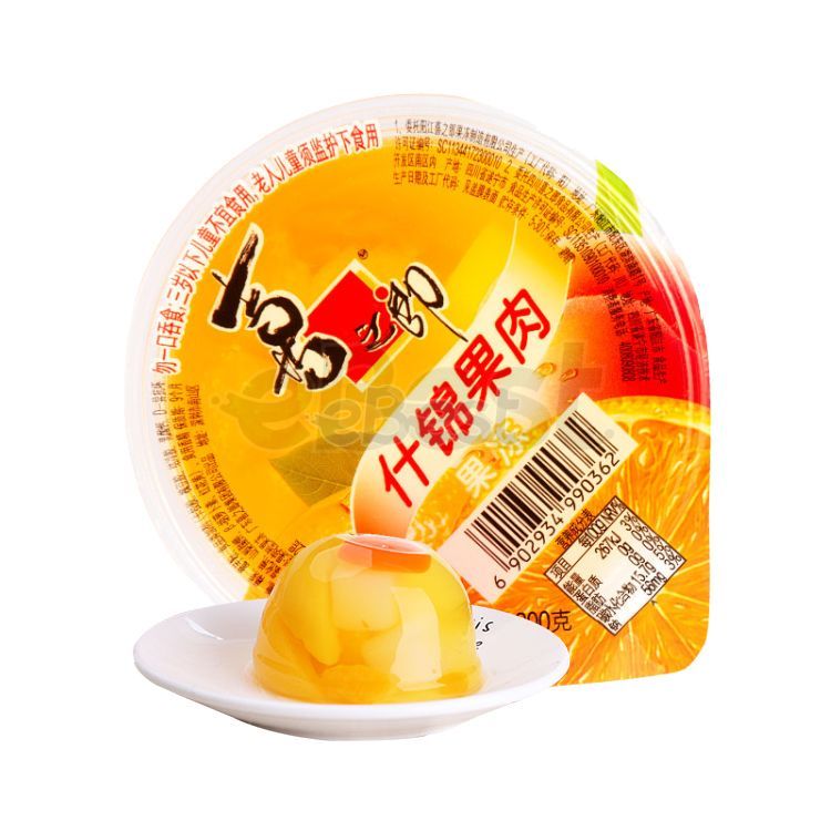 喜之郎 黄桃蜜桃果肉果冻 – 200克