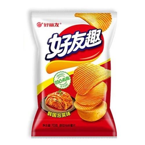 Orion Friend's Fun Thick-Cut Potato Chips Korean Kimchi Flavor 70g