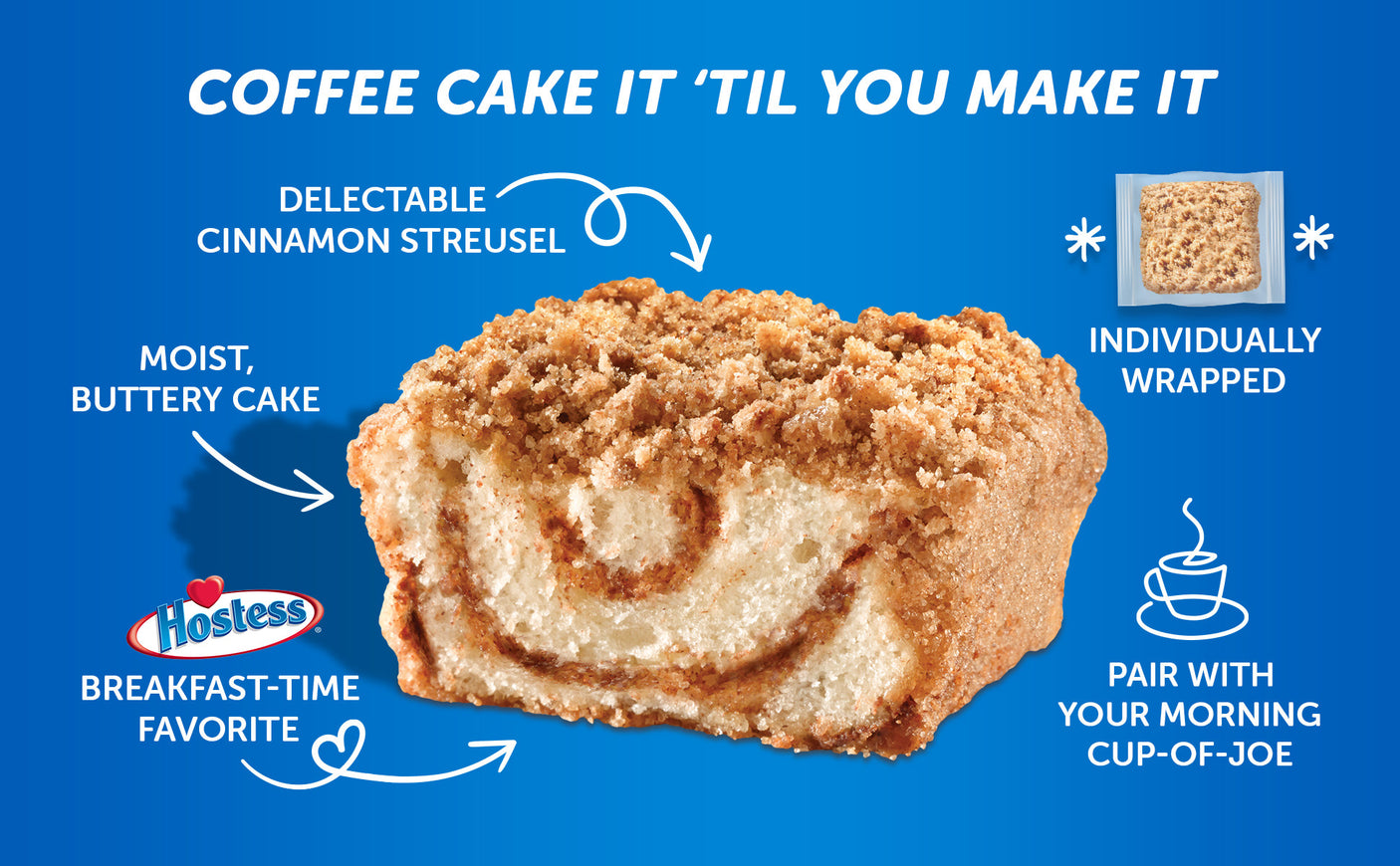 Hostess 肉桂咖啡蛋糕 覆盖黄油酥粒 家庭装 575g -16袋装