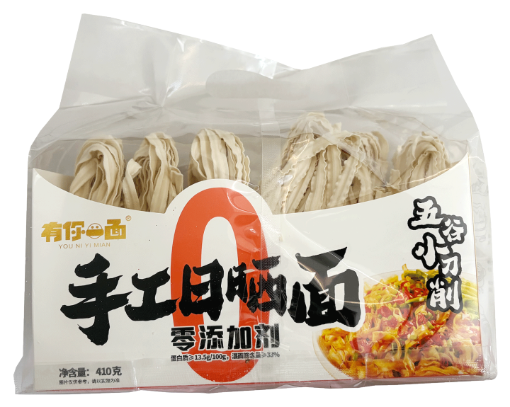 You Ni Yi Mian Handmade Sun-Dried Five-Grain Small Knife-Shaved Noodles – 410g