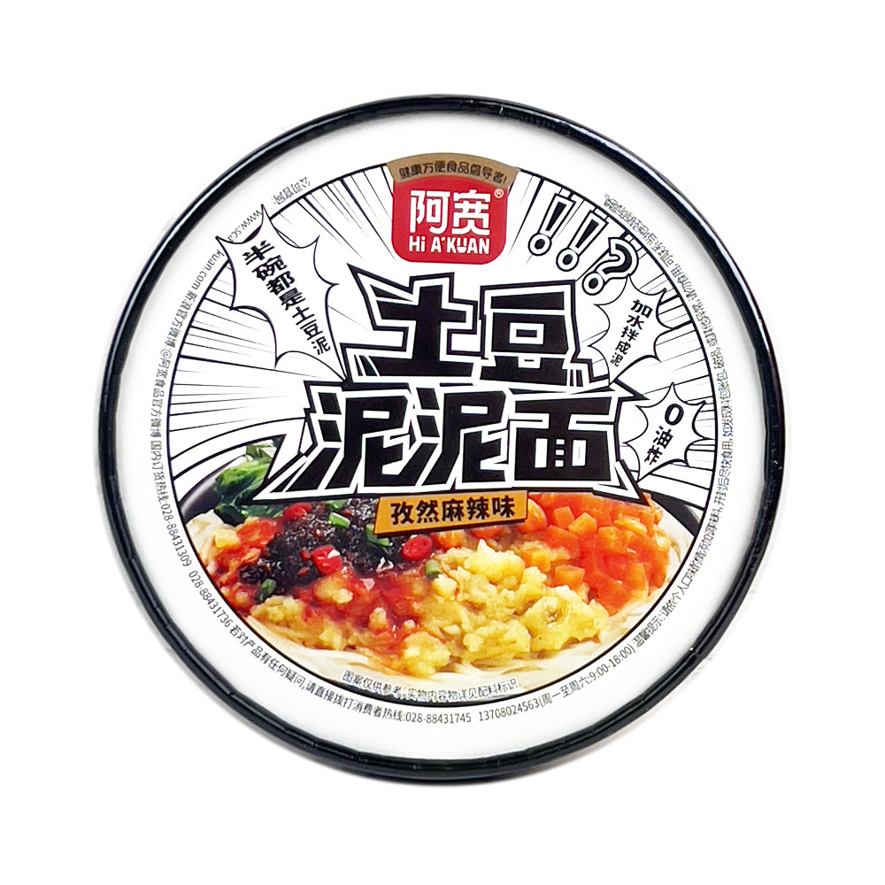 A-Kuan Mashed Potato Noodles Cumin Spicy Flavor 115g