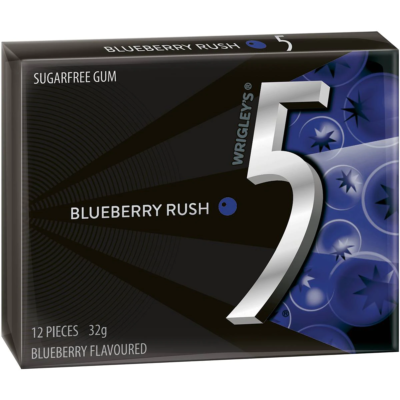 Wrigley's 5 Blueberry Rush Sugarfree Chewing Gum 32g