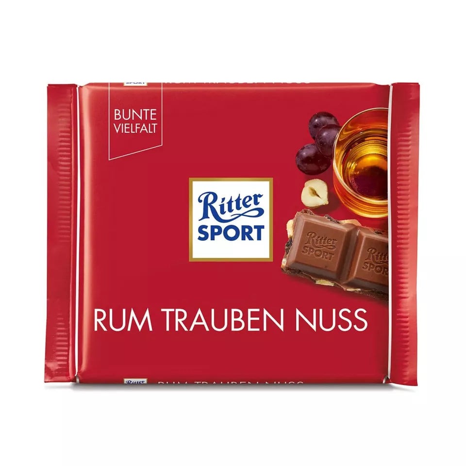 Ritter Sport 朗姆葡萄干坚果巧克力 – 100克