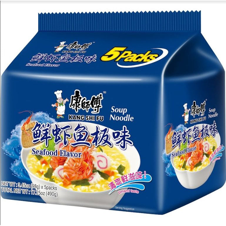 KANG SHI FU Instant Soup Noodle Seafood Flavour 490g - 5pk
