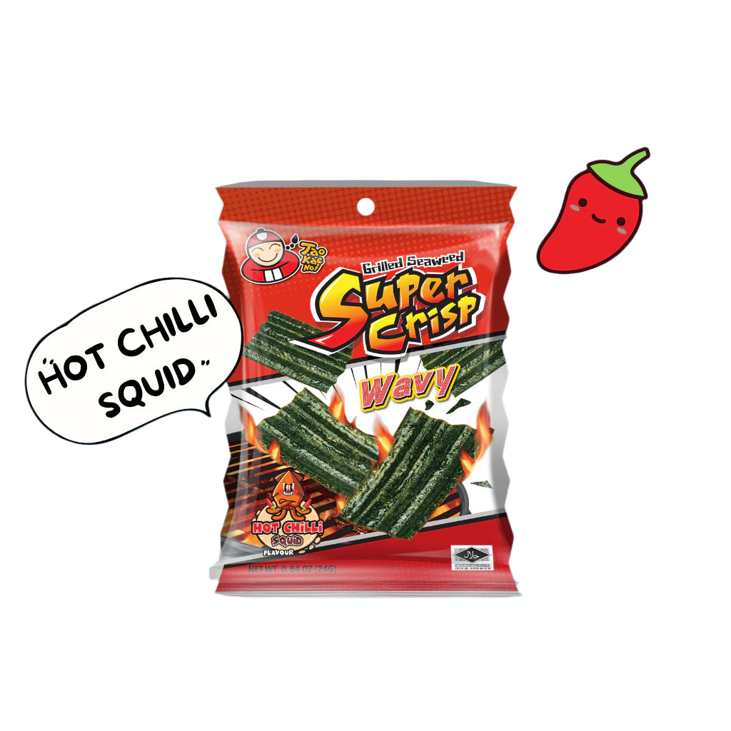 Tao Kae Noi烤海苔超脆波浪型 24g - 辣味鱿鱼口味