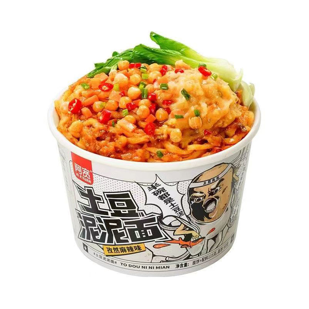 A-Kuan Mashed Potato Noodles Cumin Spicy Flavor 115g