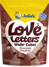 Julie's love letters wafer cubes Chocolate Hazelnut 60g