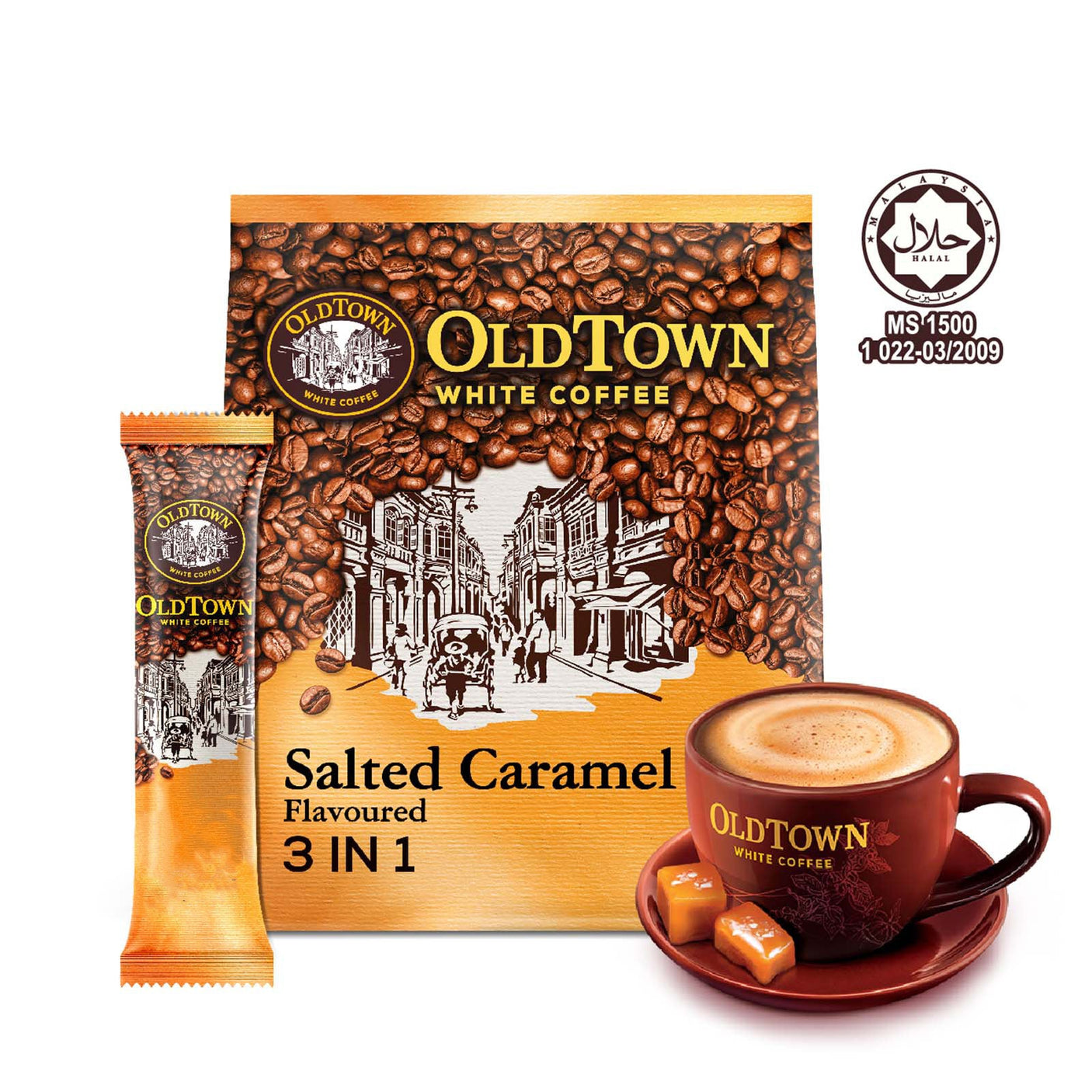 OldTown White Coffee 3-in-1 Salted Caramel Instant Coffee – 15 Sticks (525g)