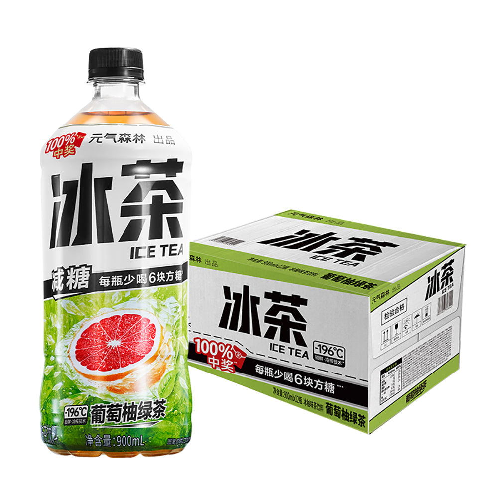 Genki Forest (Yuan Qi Sen Lin) Reduced Sugar Grapefruit Green Tea - 900ml