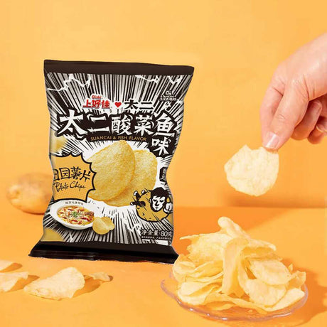 Oishi (Shanghaojia) Potato Chips [Golden Sauerkraut Fish Flavor] - 80g