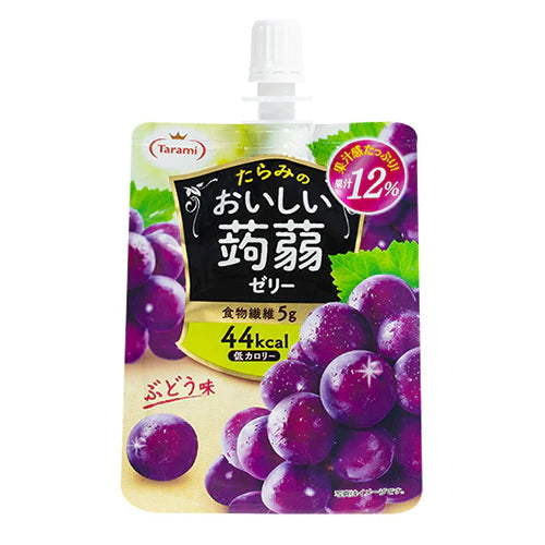 Tarami Oishii Konnyaku Squeezable Jelly Grape Flavor (Low Calorie) - 150g